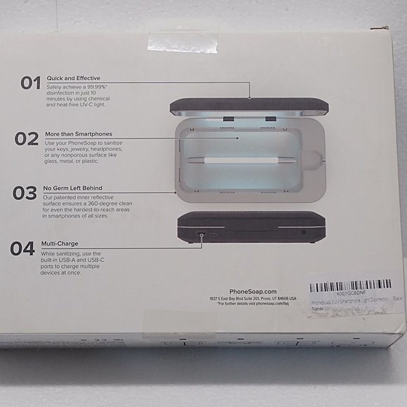 PhoneSoap 3 UV Sanitizer & Dual Universal Cell Phone Sanitizer & Charger (Black) - Picture 3 of 10